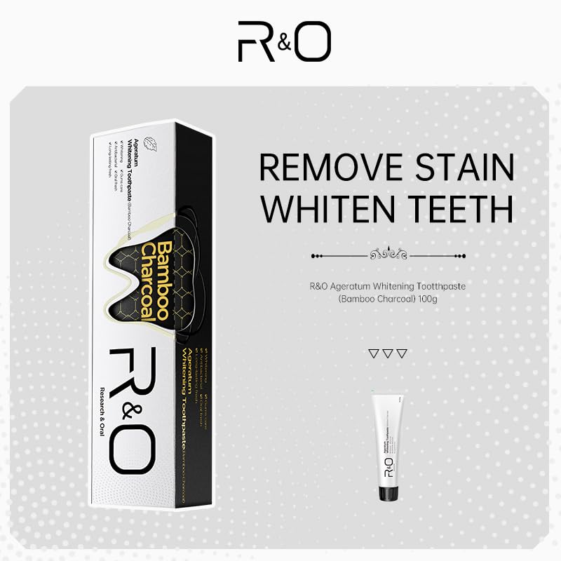 [Australia] - R&O Ageratum Whitening Toothpaste with Bamboo Charcoal, 3.53 oz - Great for Teeth Whitening, Reduces Plaque, Removes Stubborn Stains, Promotes Oral Health, Long - Lasting Fresh Breath (1) 1 
