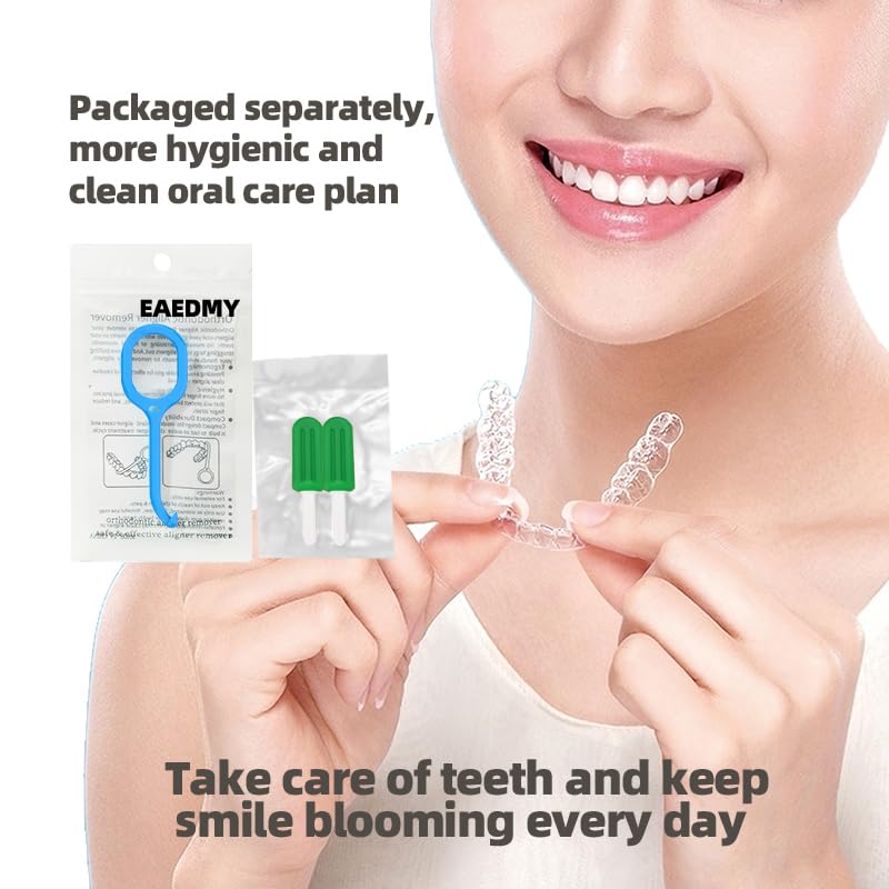 [Australia] - 12PCS Clear Aligner Removal Tools with 2 PCS Aligner Chewies Accessories for Invisible Retainers and Dentures, Dental Orthodontic Aligner Removal Tool Kit (3.Mint) 3.mint 