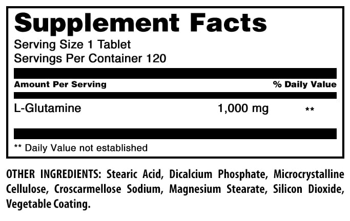 [Australia] - Amazing Formulas L Glutamine 1000 Mg Tablets | Amino Acid Supplement for Men & Women | Non-GMO | Gluten Free | Made in USA | (1 Pack, 120 Count) 1 Count (Pack of 1) 1.0 