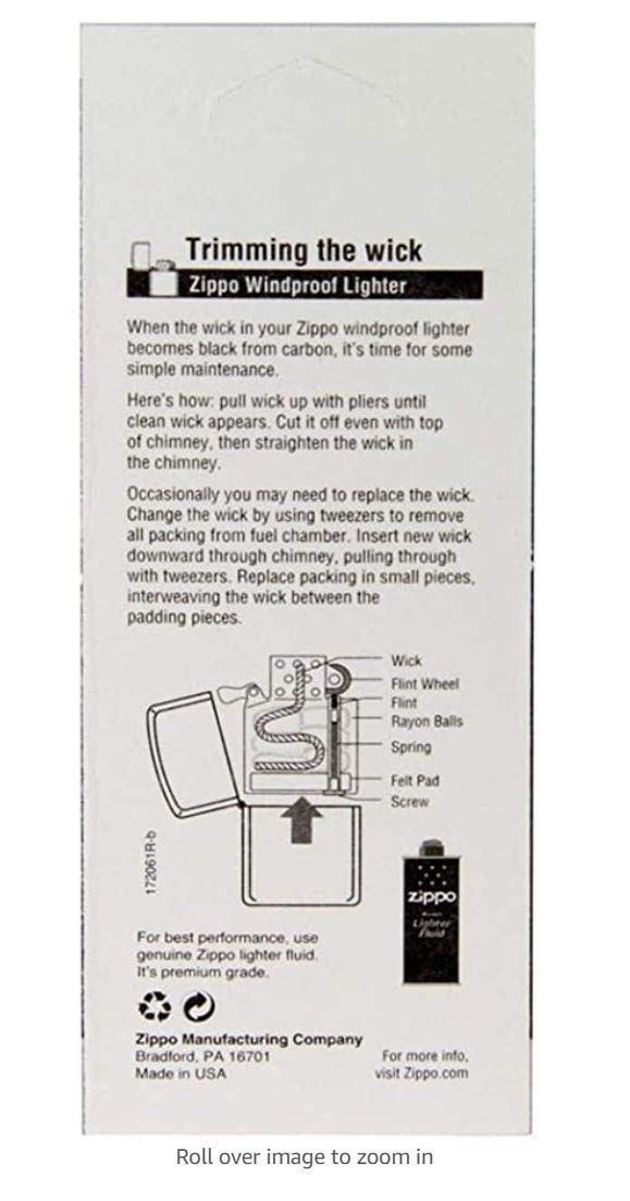 Genuine Zippo Replacement Wicks (6 Pack)