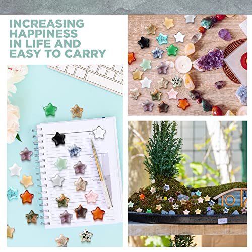 Nuenen 50 Pcs Star Shaped Crystals Bulk, 0.8 Inch Healing Stone, Lovely