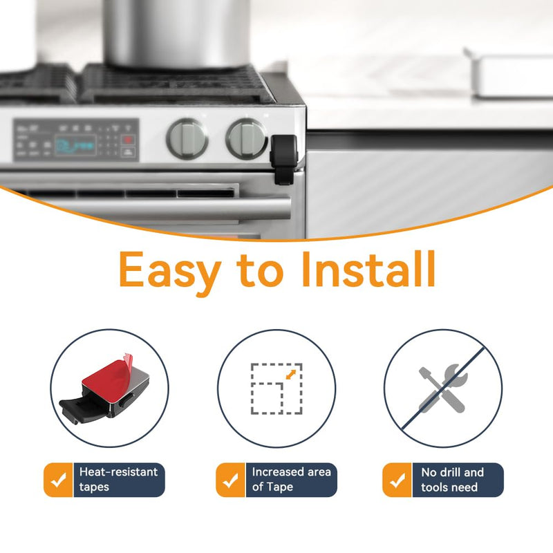 [Australia] - EUDEMON 1 Pack Updated Oven Front Lock,Childproof Oven Door Lock, Easy to Install & Use Durable and Heat-Resistant Material no Tools Need or Drill(Black) Black 