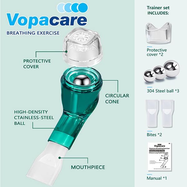 [Australia] - Flutter Valve Breathing Exercise Device for Lungs, Mucus Removal & Lung Strengthening, Adjustable Resistance Expiratory Trainer, Portable Lung Exerciser for Mucus Clearance 