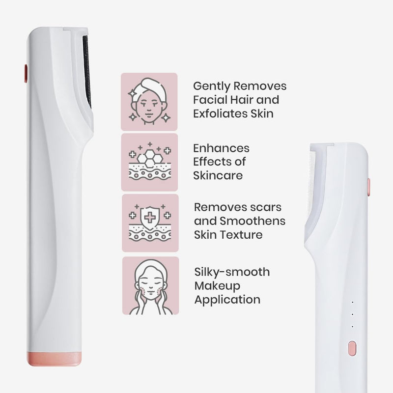 Electric Dermaplaning Tool for Face - Professional Exfoliation and Peach Fuzz Removal | Painless Facial Hair Remover for Smooth, Radiant Skin