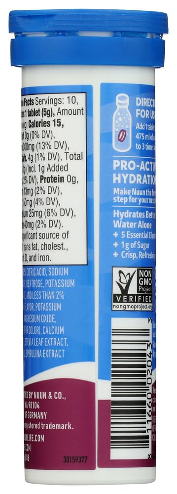 Nuun Active: Tri-Berry Electrolyte Enhanced Drink Tablets (3-Pack of 10 Tablets)