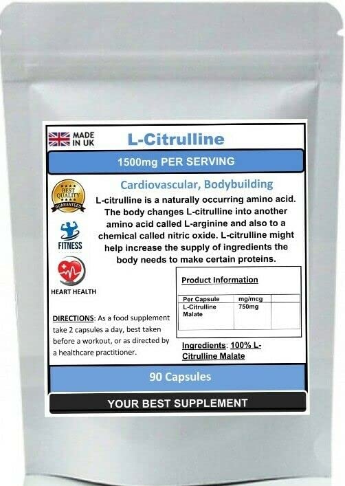 L-Citrulline Capsules 1500mg Cardiovascular Bodybuilding (HIGH Strength) 120
