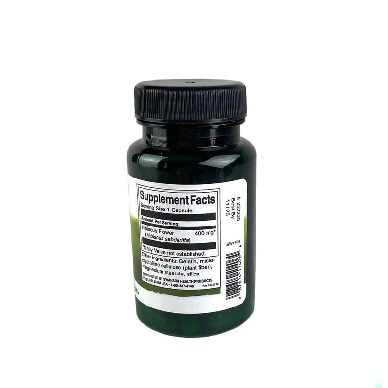 [Australia] - Swanson Full-Spectrum Hibiscus Flower - Herbal Supplement - Natural Formula w/Bioactive Compounds - (60 Capsules, 400mg Each) (2 Pack) 2 