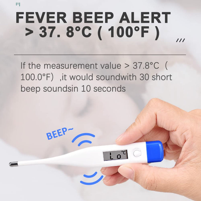 [Australia] - Berrcom Digital Thermometer for Adults, Kids, and Babies, Oral Rectal Underarm Medical Thermometer with Fever Alarm and C/F Switchable DT-007 