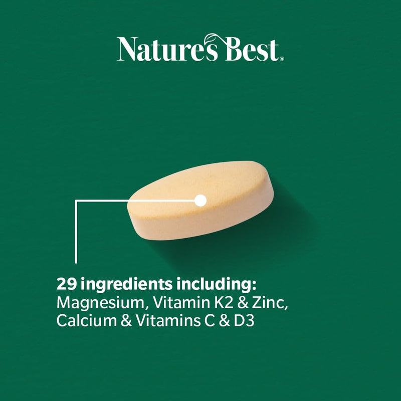 Nature's Best Multi-Max Osteo Multivitamin for Bones - with Vitamin C, D, Magnesium, Calcium - Comprehensive Bone Health Support - UK Made - 90 Tablets (Over 1 Month's Supply) 90 count (Pack of 1)