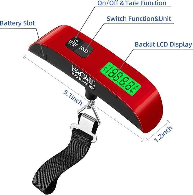 BAGAIL 10 Set Packing Cubes and Digital Luggage Scale