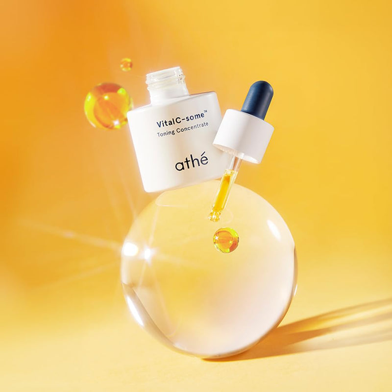 athé VitalC-Some Toning Concentrate | Vitamin C | Brightening | Dull Skin | Skin clarity & radiance. Firmer-looking skin with antioxidant care. Triple fermented for renewal. Ceramides barrier support. 0.67 Fl Oz (Pack of 1)