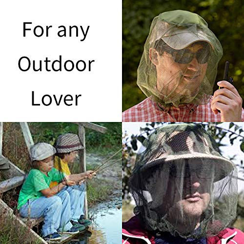 [Australia] - Premium Mesh Mosquito Head Net Outdoor Pack of 4 Face Neck Fly Netting Hood 