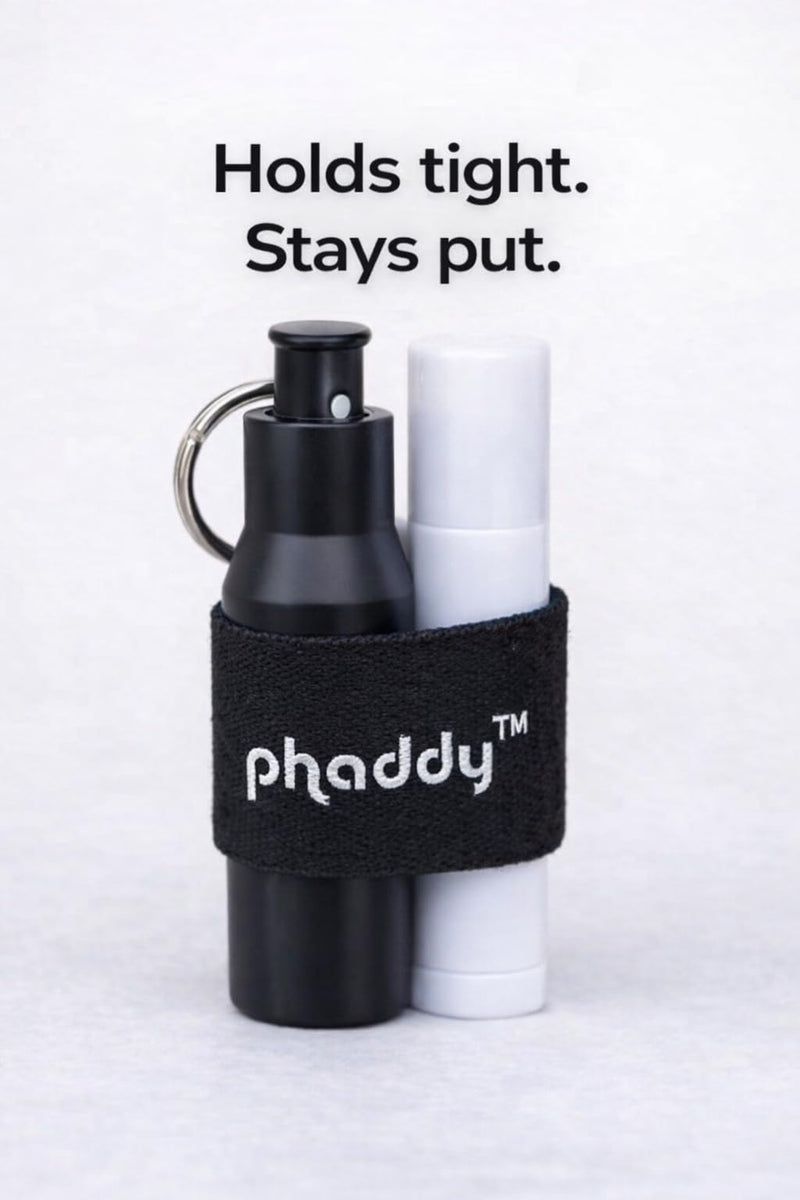 phaddy™ Keychain Container + Compression Band — Store Inside, Secure Outside | Holds Cash, Vitamins & Small Essentials (Silver, King Size) Silver
