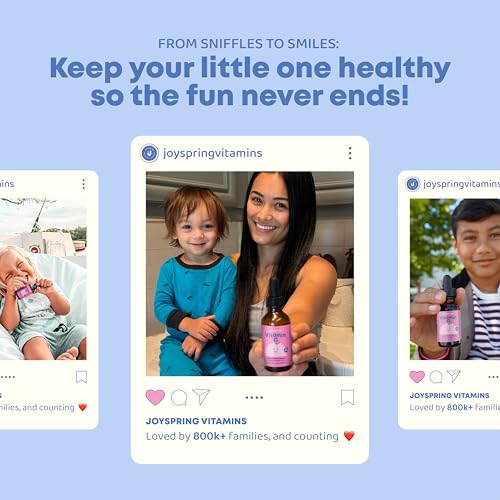 JoySpring Vitamin C and Zinc for Kids, Elderberry Liquid Supplement | Alcohol-Free Toddler Vitamin C | 3+ Years | (2 fl oz) 30 Servings (Pack of 2) 2 Fl Oz (Pack of 2)