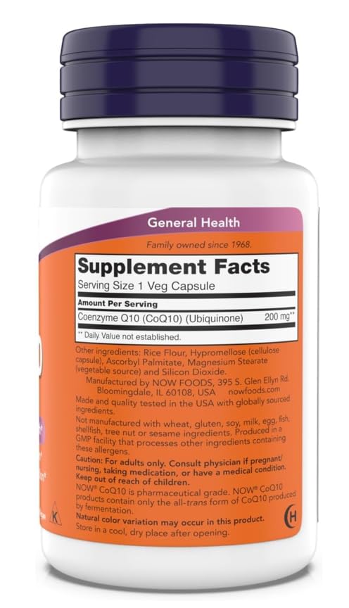 Now Supplements - CoQ10 (Coenzyme Q10) 200 mg, Supports Cardiovascular Health*, Kosher, Vegan 90 Vegetarian Capsules (90 Count (Pack of 2)) 90 Count (Pack of 2)