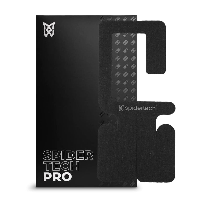 Spidertech Professional Pre-Cut Cotton Kinesiology Tape for Left Shoulder Support - for Athletes, Sports Physiotherapists, and Chiropractors, Pain Relief - Black (4 Pack)