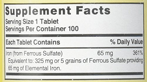 [Australia] - Nature's Blend Iron Ferrous Sulfate 325mg BPK, Assorted, tablets, 100 Count 