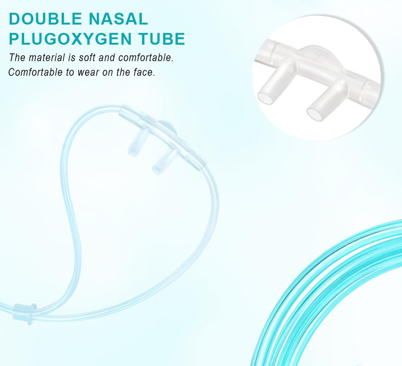 [Australia] - 10 Pack High-Flow Ultra Soft Nasal Oxygen Cannula, Green Tubing and Each Individual Packing with Standard Connection 7 Ft 