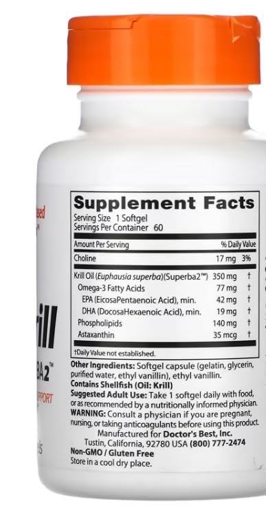 [Australia] - Doctor's Best - Real Krill | Heart Health and Joint Support - 60 Softgels 