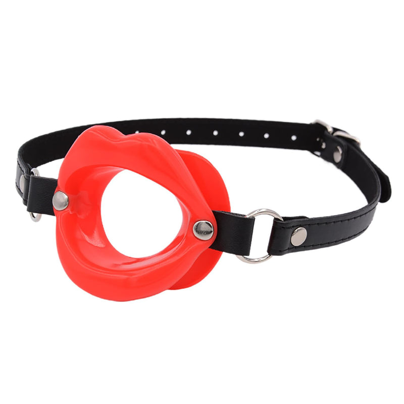 Open Mouth Gag Silicone O-Ring Gags Ball BDSM Bondage Sex Toys Adjustable Head Harness Ballgag Muzzles Restraints Adult Slave Fetish Gear for Men, Women (Red) Red