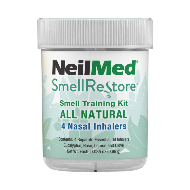[Australia] - NeilMed Smell Restore - All Natural Smell Training Kit with 4 Separate Essential Oil Inhalers. Eucalyptus, Rose, Lemon and Clove 
