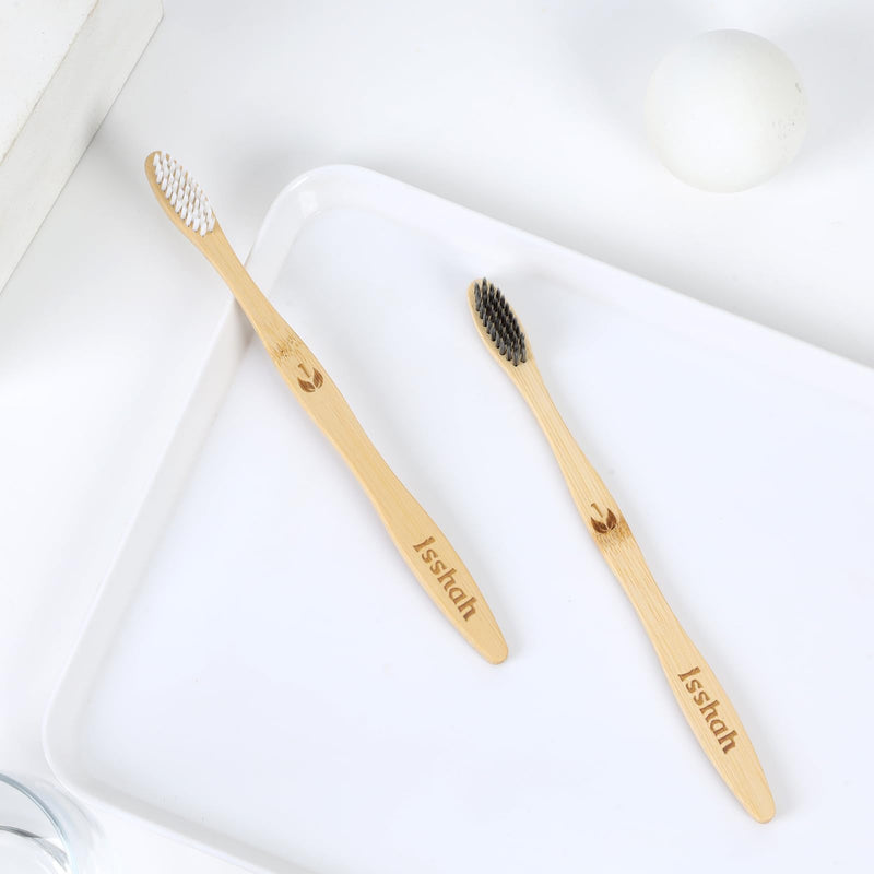 [Australia] - Biodegradable Eco-Friendly Natural Bamboo Charcoal Toothbrushes, FSC Certified and PETA Approved - 12 Count 