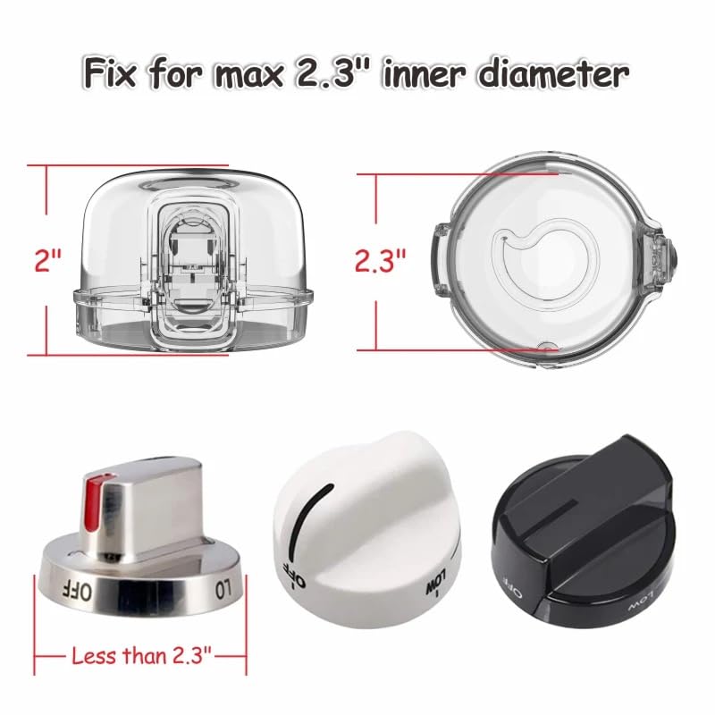 [Australia] - Family's favorite 5pcs Stove Knob Covers for Child Safety, Universal Size for Any Stove Size, Child proof Oven Knob Covers for Kids and Pets, Heat Resistant, Waterproof, 5 PCS, with Adhesive 