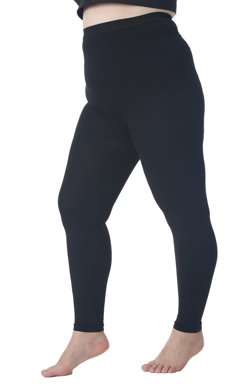 [Australia] - Plus Size 4XL Medical Compression Pantyhose for Women & Men, 20-30 mmHg Graduated Compression Leggings, Opaque Footless Waist High Compression Stockings for Edema, Varicose Veins, Flight, DVT, Black 4X-Large 20-30mmhg Footless Black 