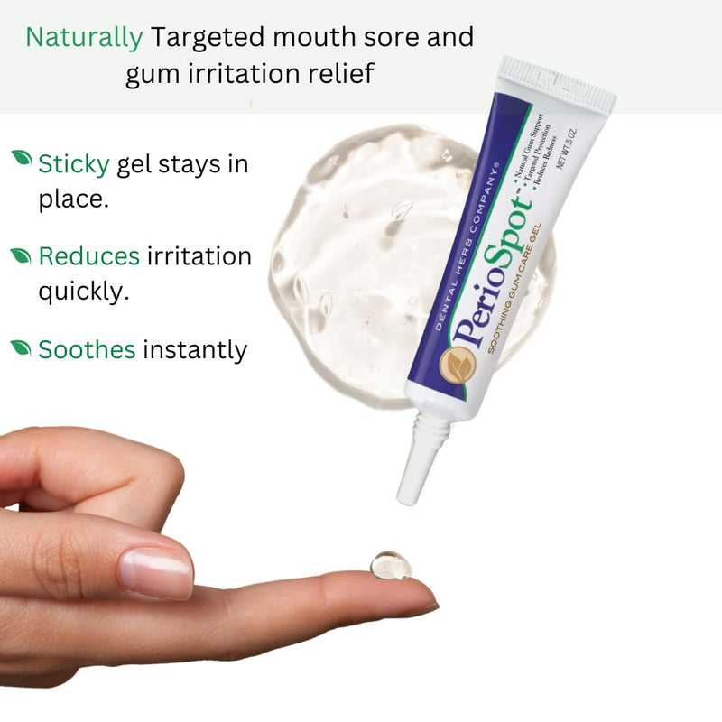 [Australia] - Dental Herb Company - PerioSpot Mouth Sore and Gum Care Gel - Soothes and relieves discomfort from canker sores and gum irritation (.5 oz.) 