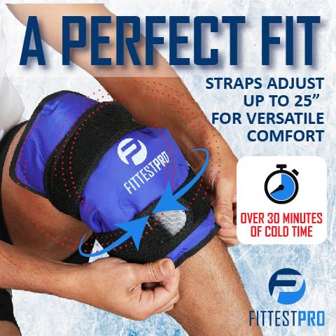 [Australia] - Fittest Pro Knee Ice Pack Wrap for Pain Relief, Reusable Hot and Cold Therapy Wrap for Swelling, Recovery, and Therapy for Arthritis, Meniscus Tear and ACL 