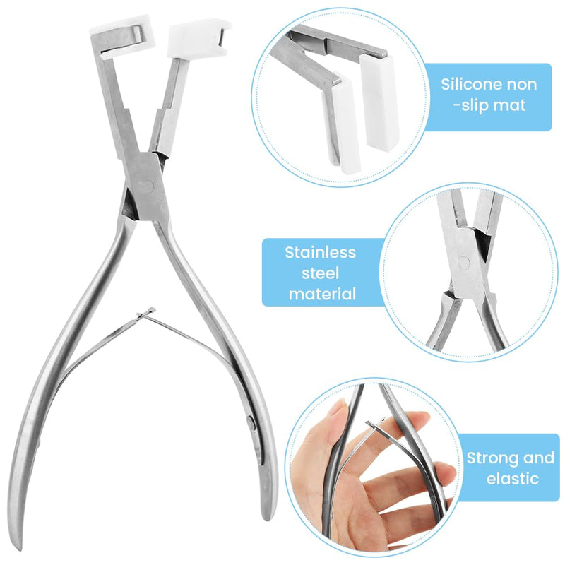 [Australia] - Tape In Pliers Tape In Extension Tool Kit, Tape Remover Scraper Tool,Hair Clips With Hair Extension Tapes, Flat Surface Sealing Hair Extension Plier Hair Extensions Styling Tools(Silver) silver 