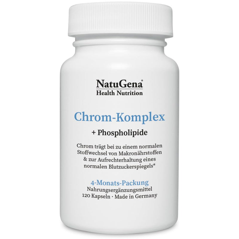 [Australia] - NatuGena Chromium Complex, Chromium Picolinate, Chromium III Chloride & Phospholipids, contributes to normal metabolism, 120 capsules (4 month pack) 