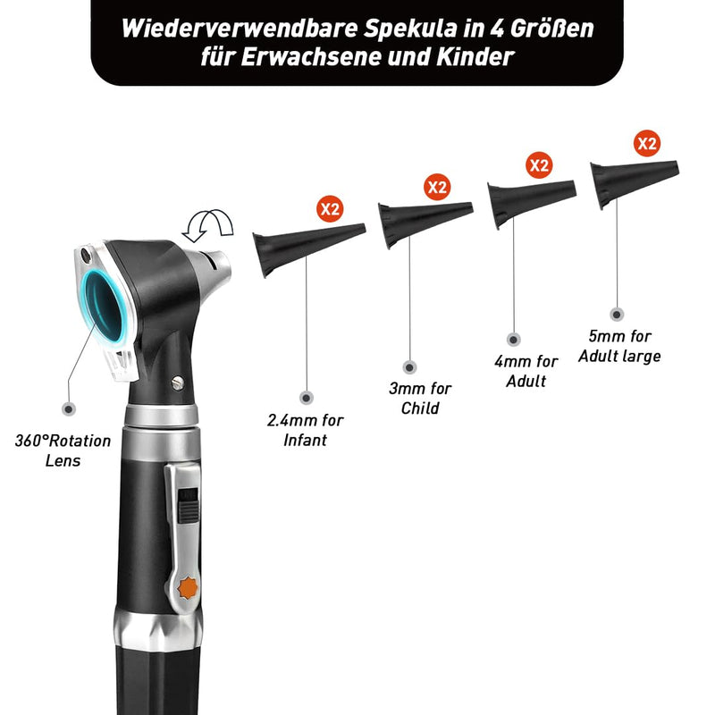 [Australia] - SCIAN Otoscope with Light, Ear Infection Detector and Pocket Ear Scope, Black 