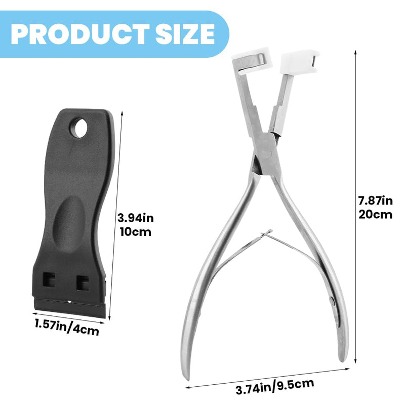 [Australia] - Tape In Pliers Tape In Extension Tool Kit, Tape Remover Scraper Tool,Hair Clips With Hair Extension Tapes, Flat Surface Sealing Hair Extension Plier Hair Extensions Styling Tools(Silver) silver 