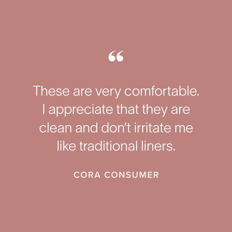 [Australia] - Cora Period Regular Liners | 100% Organic Cotton Topsheet | Ultra Thin, Quick Absorbency | Hypoallergenic | Dermatologically Tested | Unscented, No Wings (42 Liners) 42 Count 
