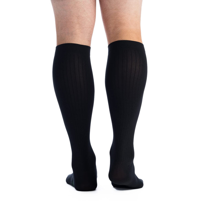 Men’s Knee High 20-30 mmHg Graduated Compression Socks – Moderate Pressure Compression Garment Large Black