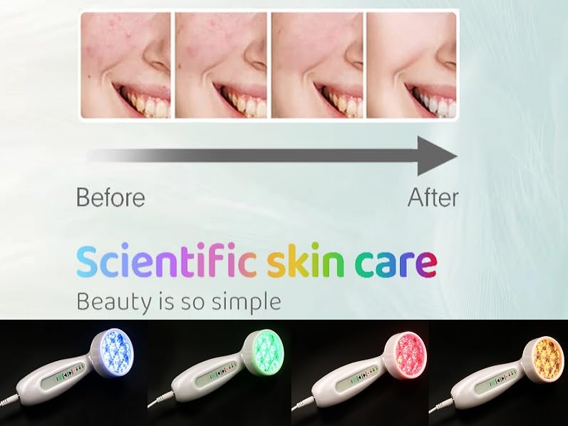 Rejuven 4-in-1 LED Light Therapy for Face Handheld LED Light Therapy Facial Massager Anti-Aging Wrinkle Reduction Device 1.0