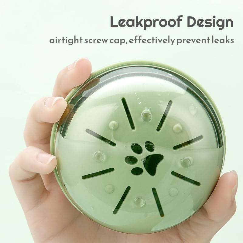 Cute Retainer Case with Mirror & Removal Tool, Compact Partial Denture Bath Cup with Strainer, Screw Top Leakproof Soaking Container for Aligners, Mouth Guards, Night Guards (Green) Green