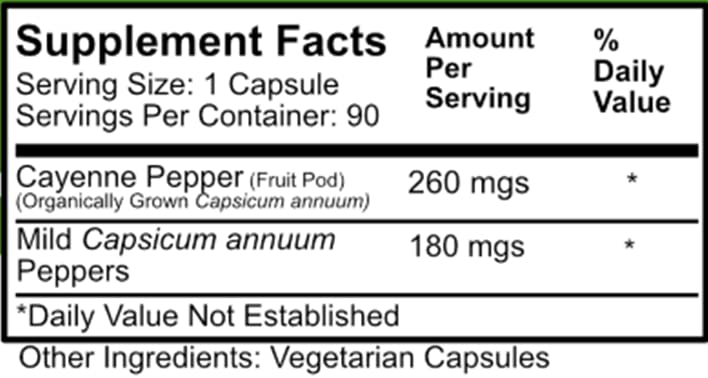 [Australia] - Daily Manufacturing Capsicum Pepper Blend (Capsicum Annuum is The active ingredient in Cayenne Pepper) 90 Delayed-Release Vegetarian Capsules 