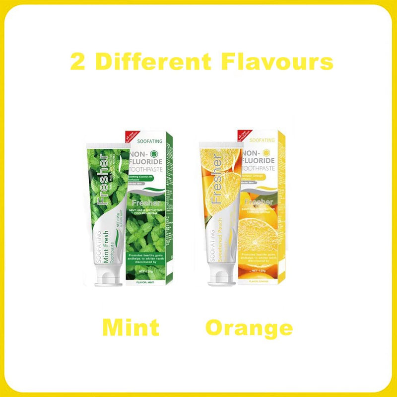 [Australia] - Non-Fluoride Toothpaste Fresh Breath Deep Cleaning Orange Flavor Toothpaste for Sensitive Teeth Whitening Tooth Strengthens Teeth Enamel and Gums 4.23oz-3Pack 4.23 Ounce (Pack of 3) 