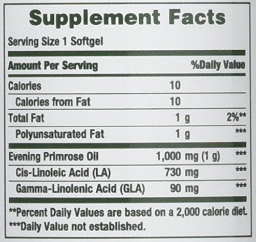 [Australia] - Nature's Bounty Evening Primrose Oil, 1000mg, 180 Softgels (3 X 60 Count Bottles) 