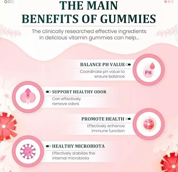 Vital Vibe Premium Feminine Balance Gummies - for Women’s Health & Wellness - Immune Support - Vegan, Gluten-Free - Hawaiian Pineapple - 60 Gummies 60 count (Pack of 1)