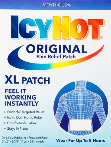 [Australia] - Icy Hot Extra Strength Medicated Patch, XL Back & Large Areas, 3 Count (Pack of 1) 3 Count (Pack of 1) 