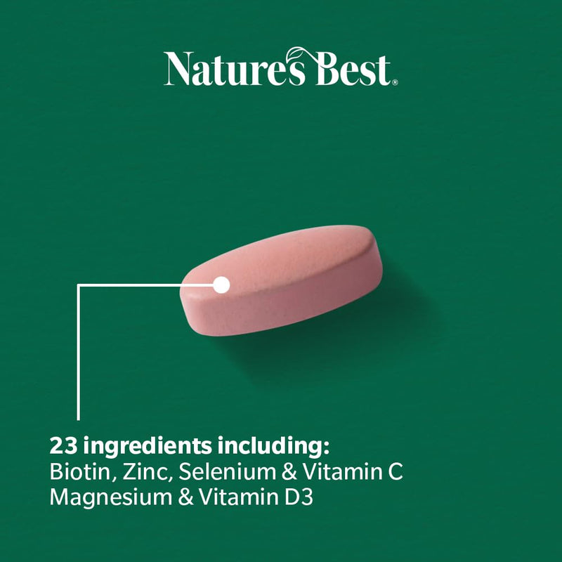 Nature's Best Multi-Max Multivitamin for Hair, Skin & Nails - with Biotin, Selenium & Zinc - Triple Action Support - UK Made - 60 Tablets (2 Months' Supply) 60 count (Pack of 1)