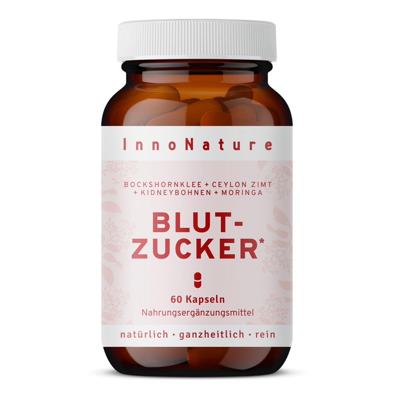 [Australia] - InnoNature blood sugar capsules | Naturally made from fenugreek, Ceylon cinnamon, kidney beans and moringa | 60 capsules, 2mg phaseolin and 60 µg chromium | vegan 