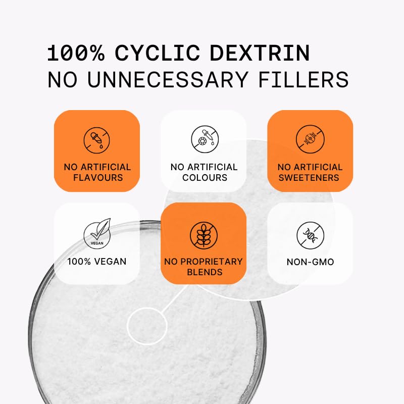 MOVE Pre-Workout Powder Carb Booster, 100% Highly Branched Cyclic Dextrin, 12 Sachets (12x30g)