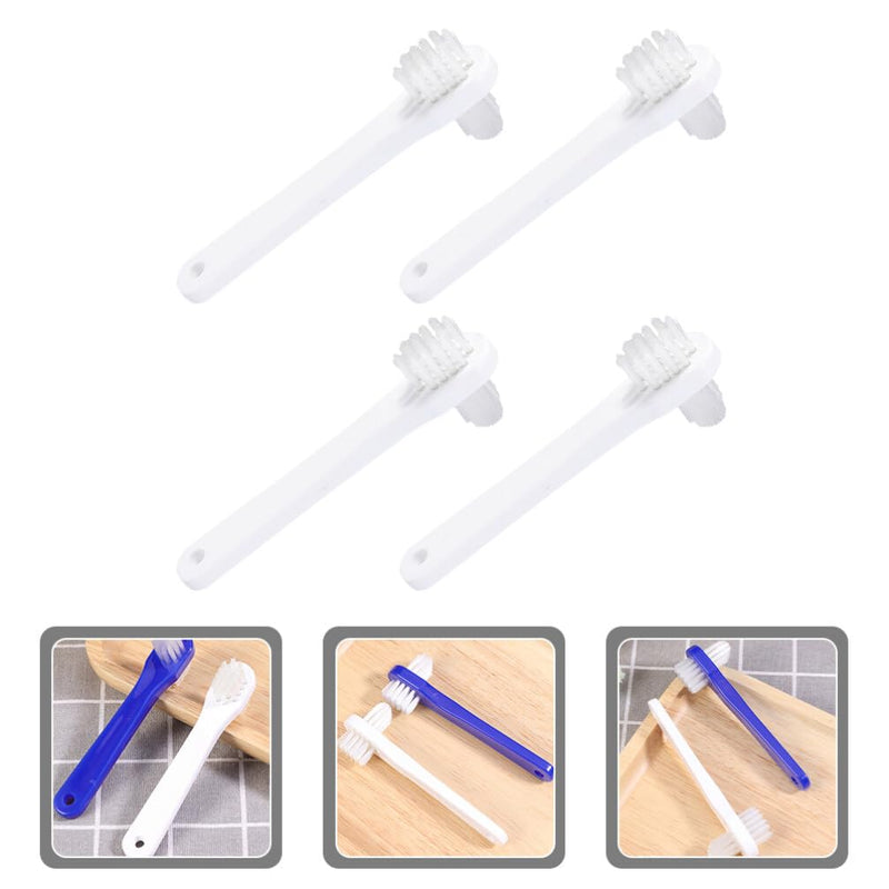[Australia] - Beaupretty 4 Pcs Cleaner Toothbrushes Portable Toothbrushes for Cleaning Cleaner Finger Care Brush Double Head White Travel Pp 