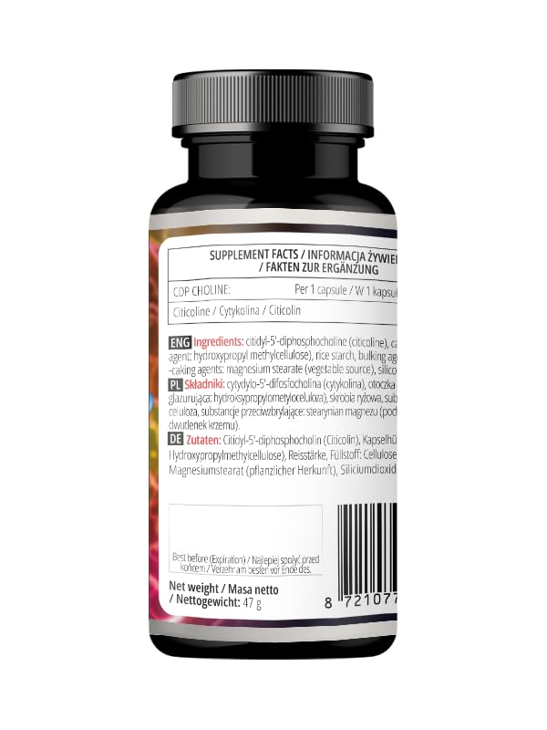 [Australia] - CDP Choline 300 mg - Citicoline 90 Vegan Capsules - 3 Month Supply - Lipid Choline - Highly effective nootropic supplement to improve memory and concentration - from Apollo's Hegemony 