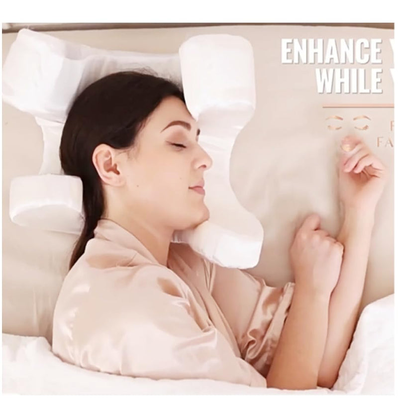 [Australia] - Beauty Sleep Anti-Wrinkle Face Pillow, U-Shaped Memory Cushion (White) White 
