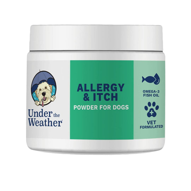 Under The Weather Allergy & Itch Relief Powder for Dogs | Dog Allergy and Itch Aid | Immune Booster and Skin & Coat Supplement for Dogs | Aids Seasonal Allergies, Skin Hot Spots & Anti-Itch - PawsPlanet Australia
